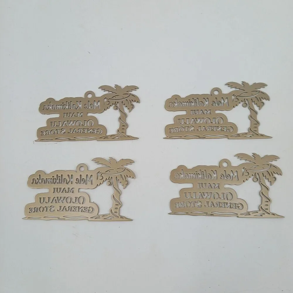 Set of 4 Maui Hawaii Olowalu General Store Brass Metal Souvenir Ornaments